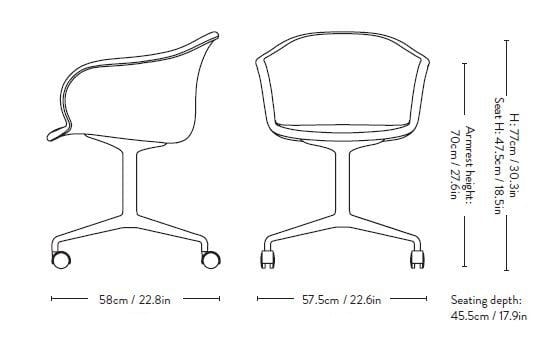 Спицевое мягкое кресло с колесами &Tradition ELEFY JH37 ARCH-00149665 - Вид №8