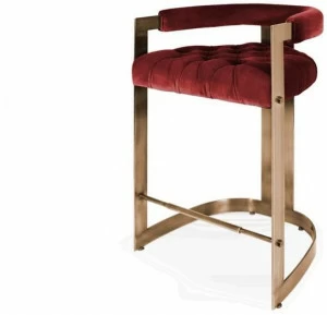 Ottiu Барный стул из ткани с тафтингом и подлокотниками Winfrey