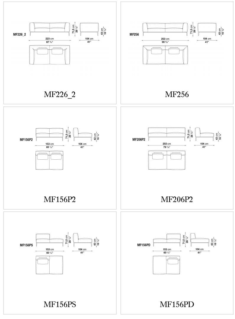 Угловой диван из ткани B&B Italia Michel ARCH-00027825 - Вид №12