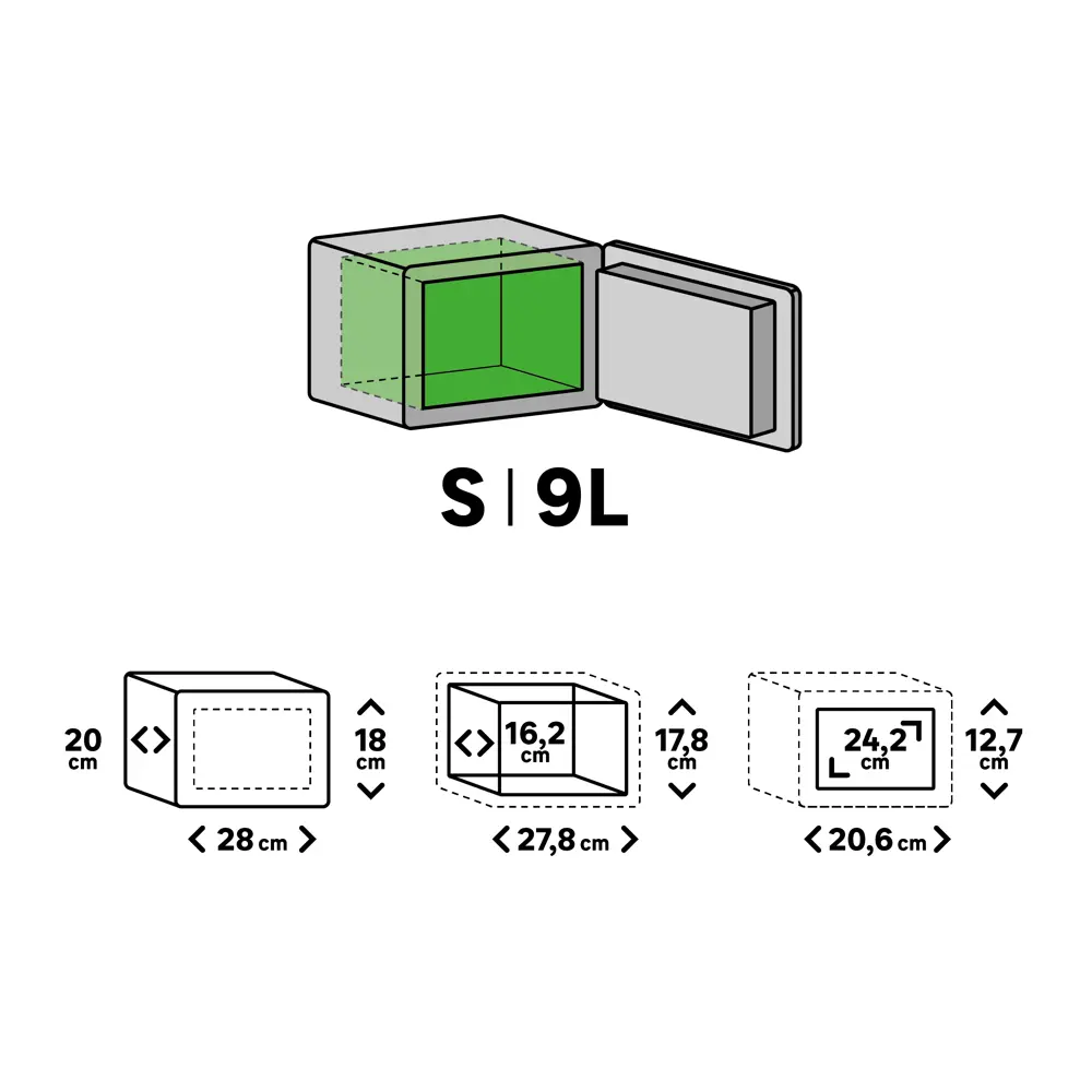 Сейф Standers 9/10 л с ключевым замком 28x18x20 см сталь STLM-2195224 - Вид №7