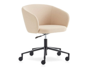 Тканевый поворотный стул с колесами