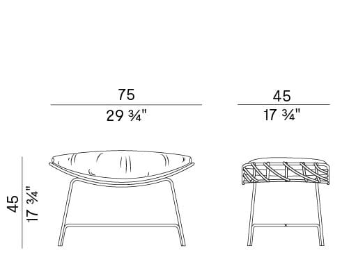 Плетеная ткань прямоугольная Садовая подставка для ног Potocco ARCH-00089569 - Вид №1