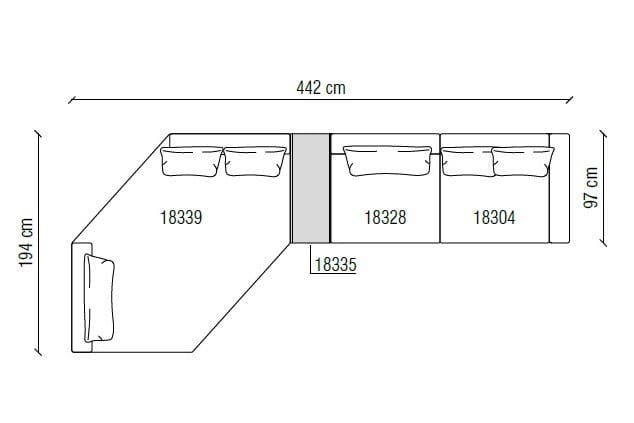 Модульный угловой диван из ткани Frigerio HORIZON ARCH-00099052 - Вид №5
