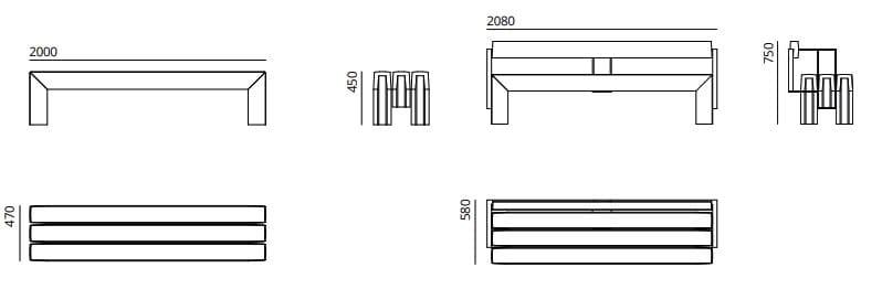 Скамья со спинкой с подлокотниками ULMA Architectural Solutions LUR ARCH-00135483 - Вид №2
