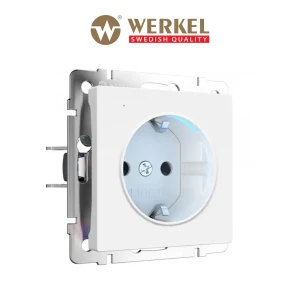 Розетка Werkel W1171461 с заземлением цвет белый матовый