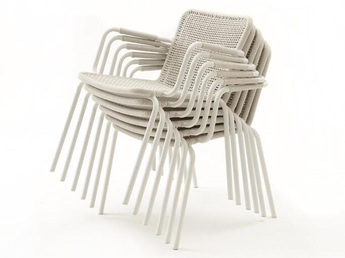 Плетеный алюминиевый сад штабелируемый подлокотник стул Nodo Italia Via ARCH-00070519 - Вид №10