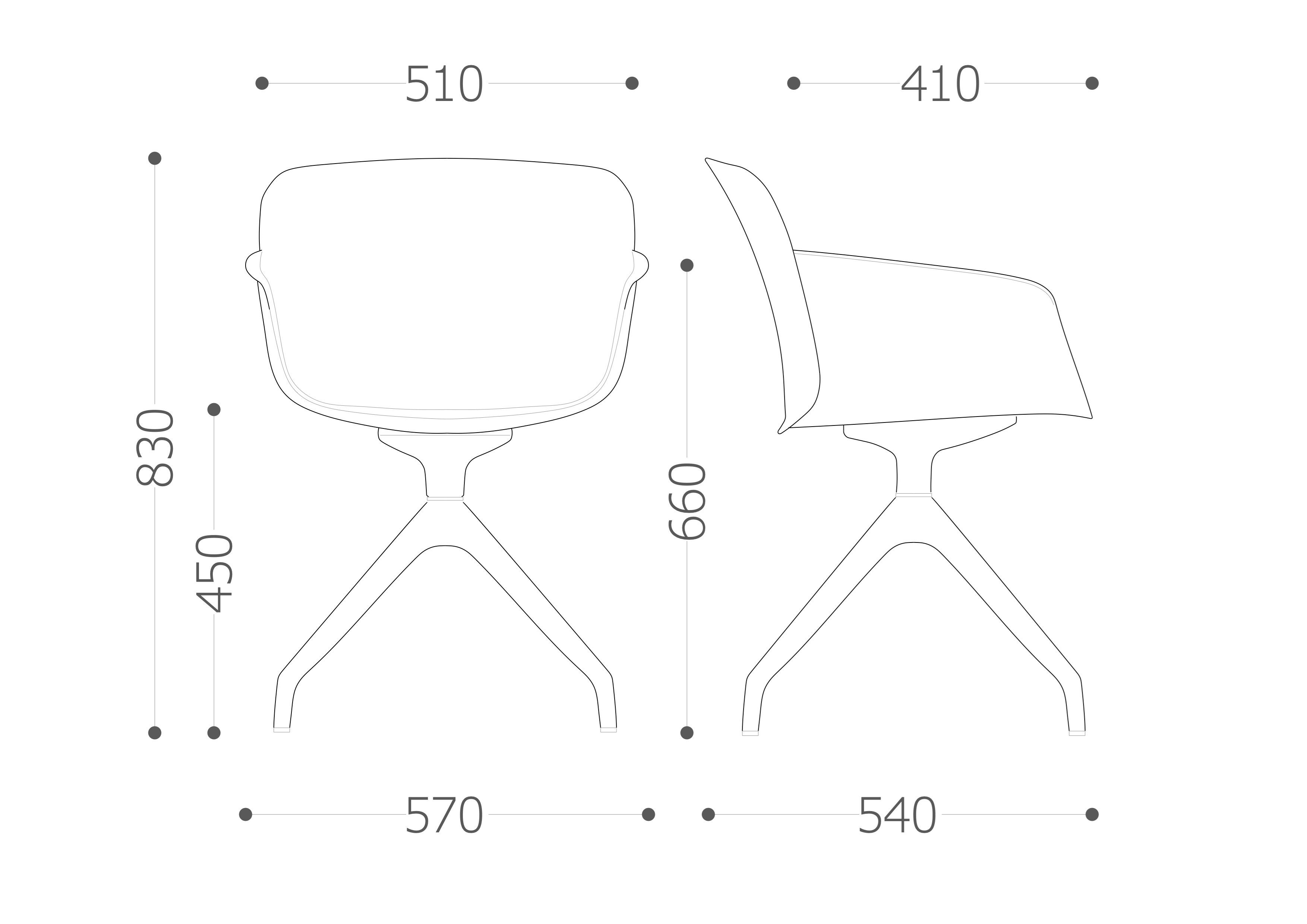 Вращающееся кресло из полипропилена с подлокотниками VAGHI свободное кресло ARCH-00107754 - Вид №4