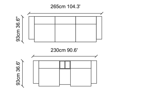 Модульный линейный диван из ткани NDESIGN шоколад ARCH-00029128 - Вид №3