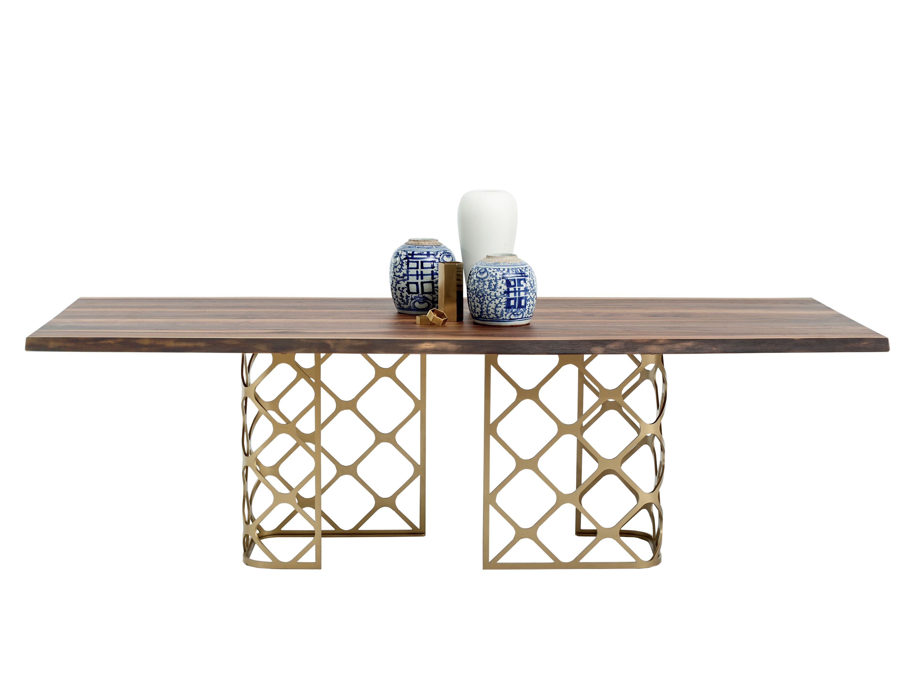 Обеденный стол из стали и дерева Bontempi Casa MAJESTY ARCH-00066435