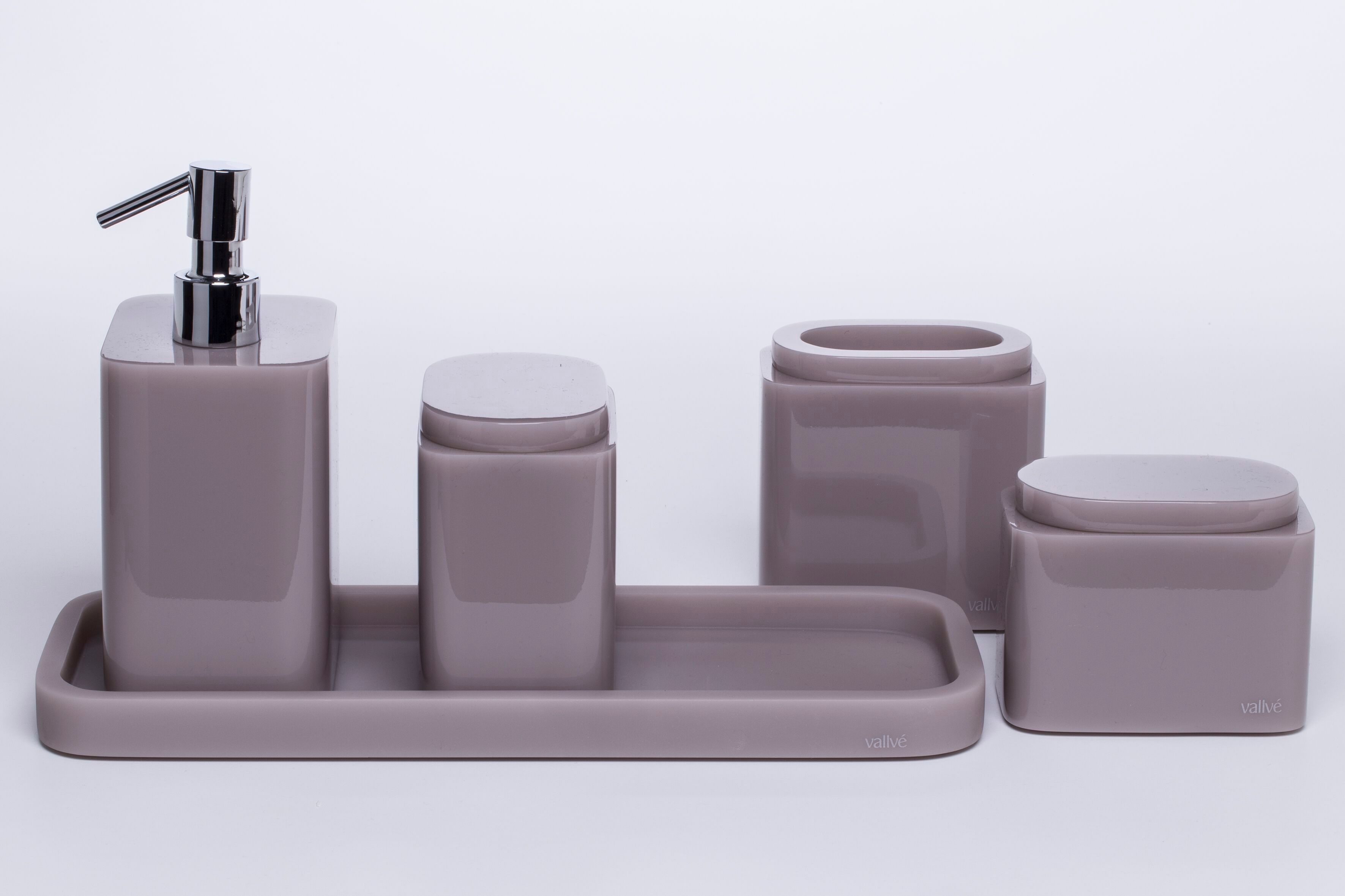 Держатель для хлопковых палочек из смолы с крышкой Vallvé набор ARCH-00033916 - Вид №6