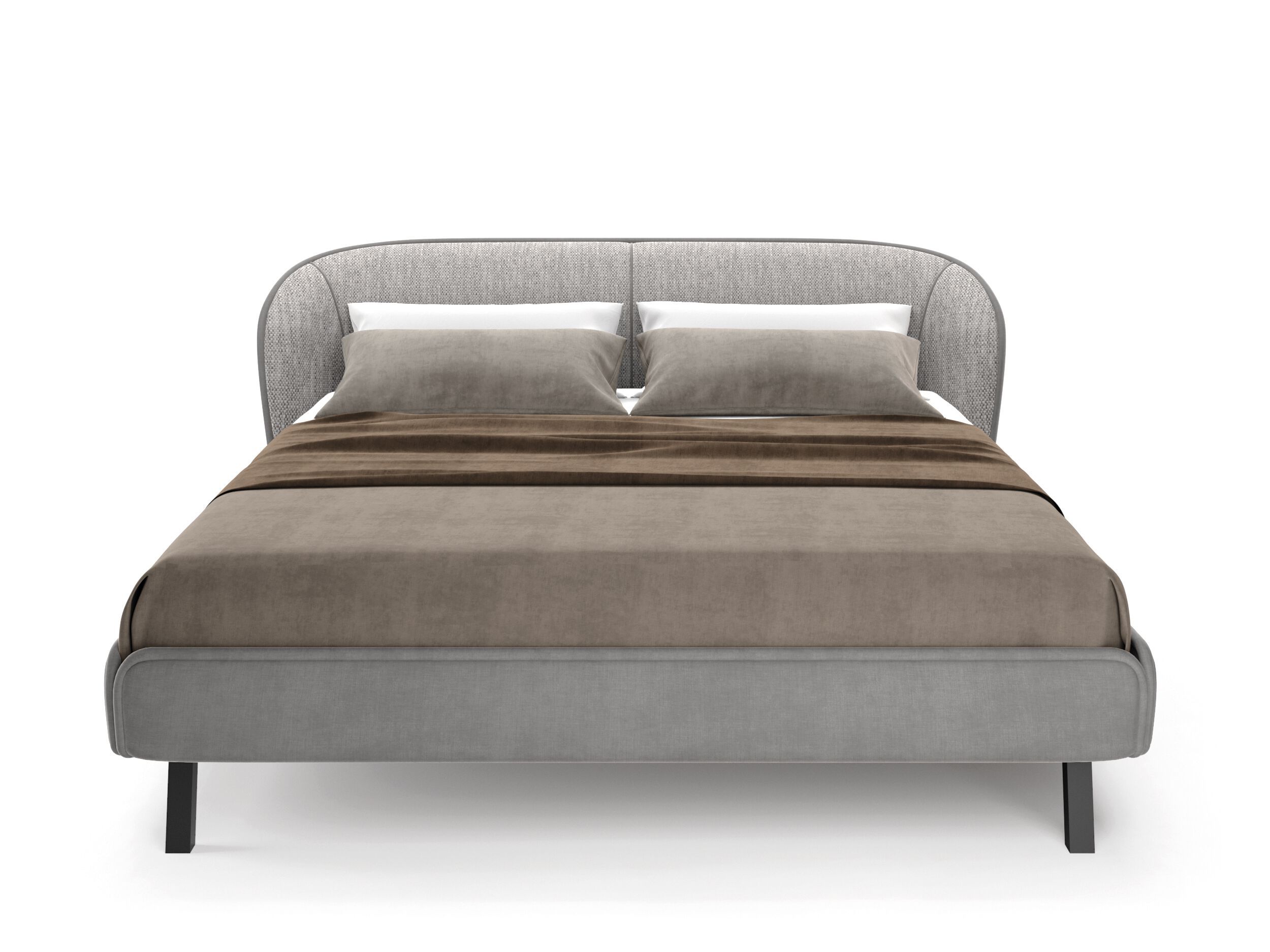 Двуспальная кровать из ткани с мягким изголовьем PRADDY Metro ARCH-00042239