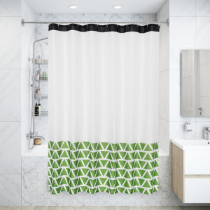 Штора для ванны с люверсами 180х200 см, полиэстер, цвет зелёный VIDAGE Валенди