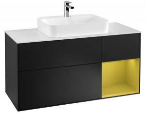 Villeroy&Boch Тумба под раковину Прямоугольная версия F421HEPD Finion Black Matt Lacquer