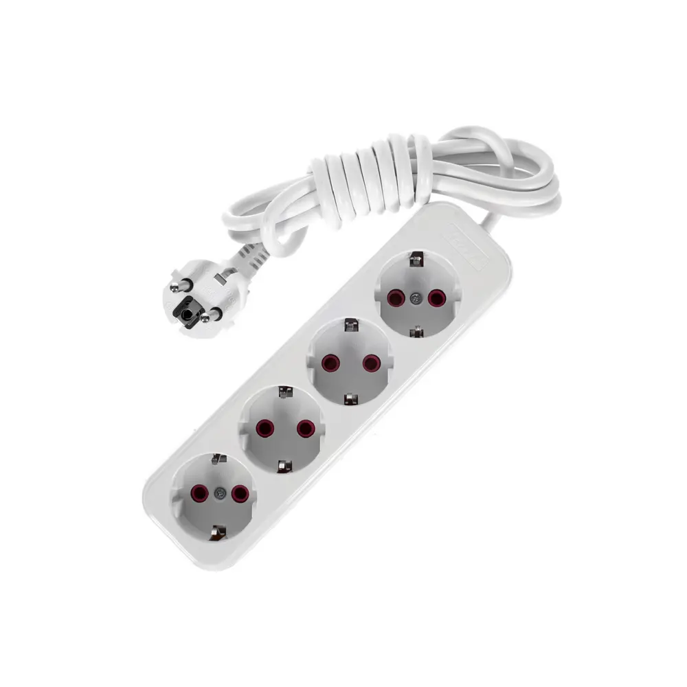 Удлинитель с заземлением Lezard 4 розетки 2 м цвет белый STLM-2188466