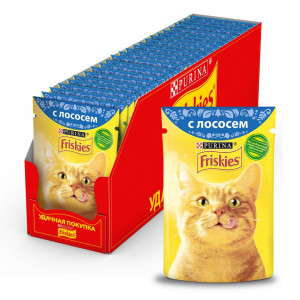 ПР0051849*24 Корм для кошек с лососем в подливе, пауч 85 г (упаковка - 24 шт) Friskies
