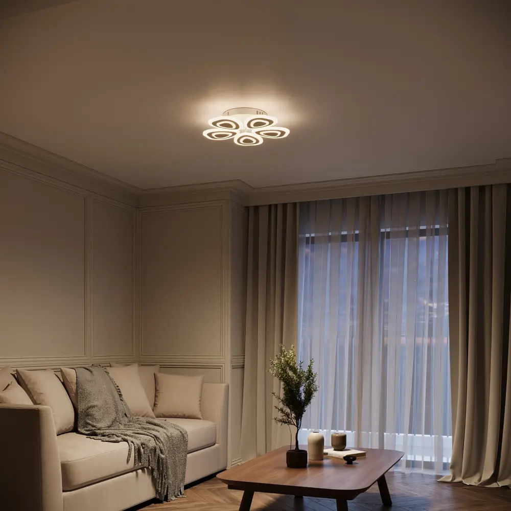Люстра потолочная светодиодная Escada 10223/5LED 94W с пультом управления, 28 м², регулируемый белый свет, цвет белый STLM-2039655 - Вид №12