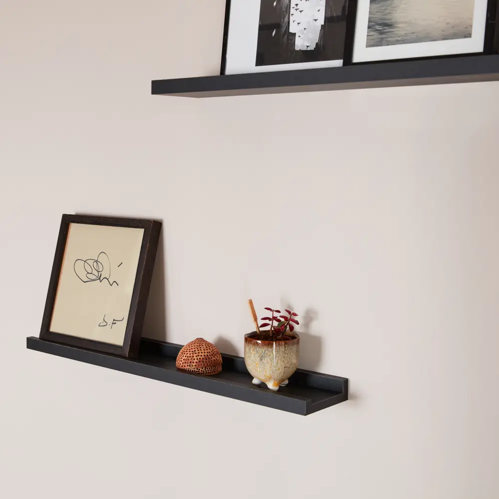 Полка настенная Spaceo Paris 60x10 см МДФ цвет чёрный STLM-2078688
