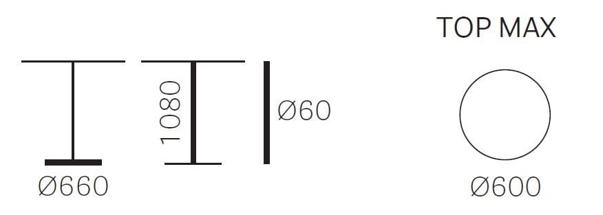 Высокий круглый стол из литого алюминия со спицевым основанием Pedrali Fluxo ARCH-00116998 - Вид №1