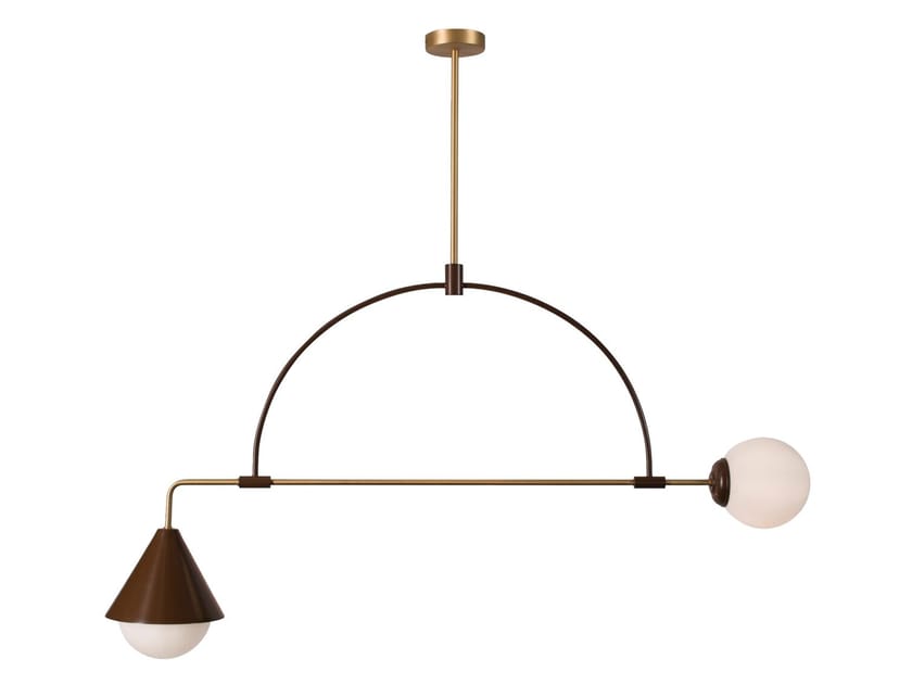 Светодиодный подвесной светильник из латуни и стекла Lampex Italiana LEONARDO ARCH-00031296