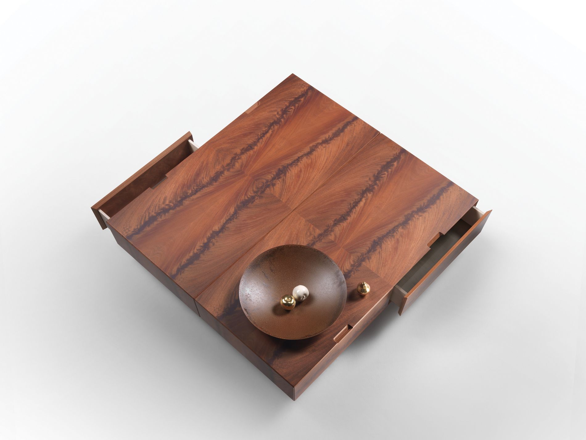 Низкий журнальный столик из красного дерева с отсеком для хранения Flexform перо ARCH-00038134 - Вид №2