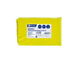 W50Y Одноразовые мешки для мусора, 90 x 110 см, вместимость 160 л, 10 шт. в упаковке, ЖЕЛТЫЕ, LDPE Merida