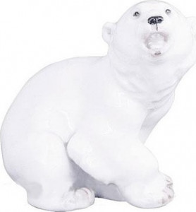 80317 Императорский фарфоровый завод Скульптура "Медвежонок мал.разм." (белый) Фарфор твердый