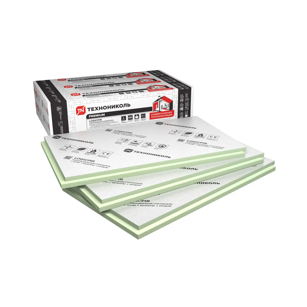 PIR плита 50 мм Технониколь Logicpir 600x1200 мм 0.72 м² STLM-2126648