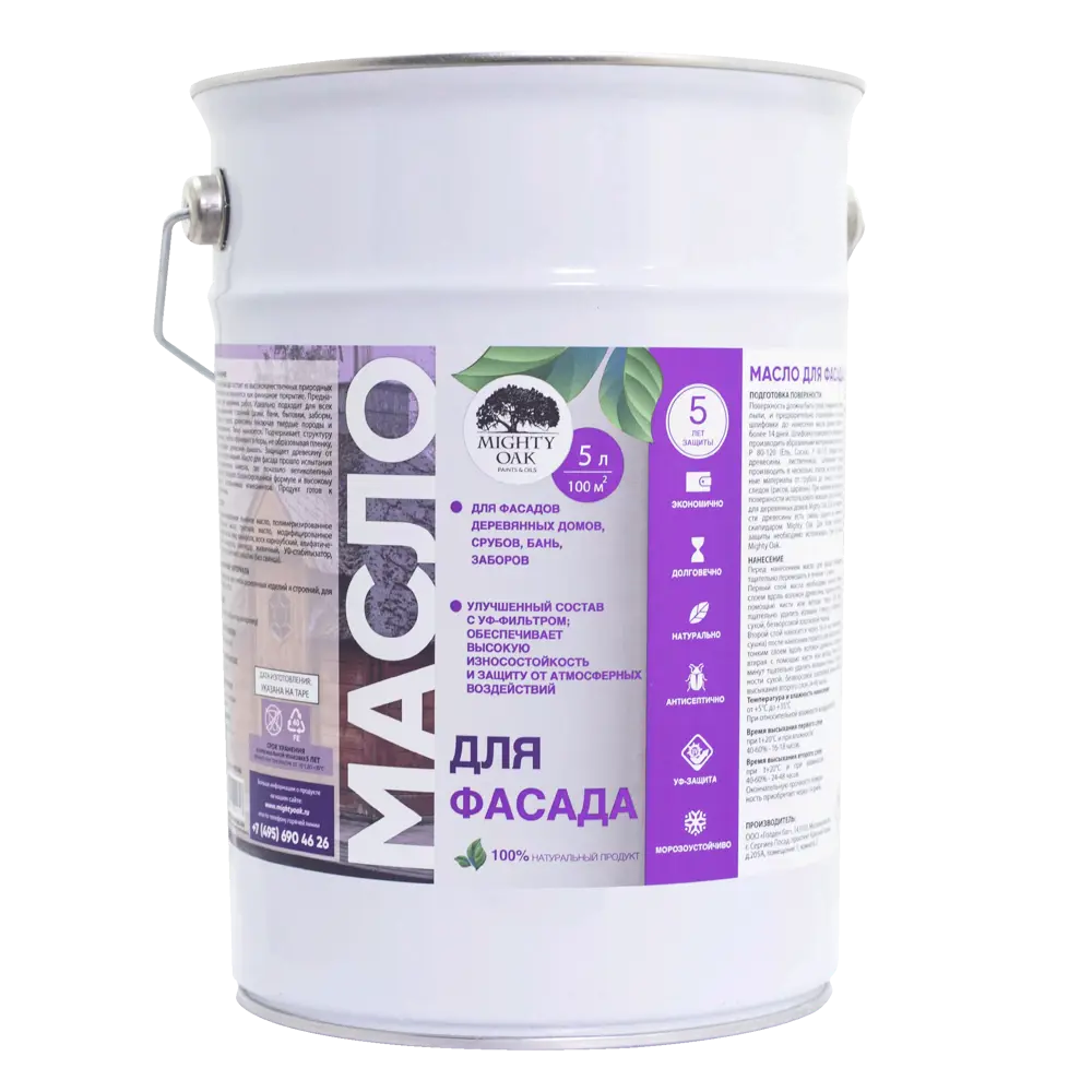 Масло для фасада Mighty Oak полуглянцевое бесцветное 5 л 89364658 STLM-1469653