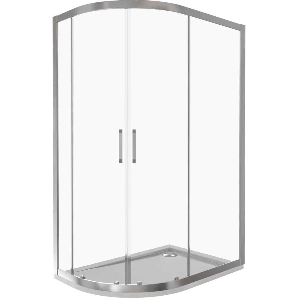 Душевая ширма Makiato R-120-C-WE, 1/4 круга 120x80 см хромированный профиль прозрачное стекло раздвижной 84540644 STLM-2090997 Santreyd - Вид №1