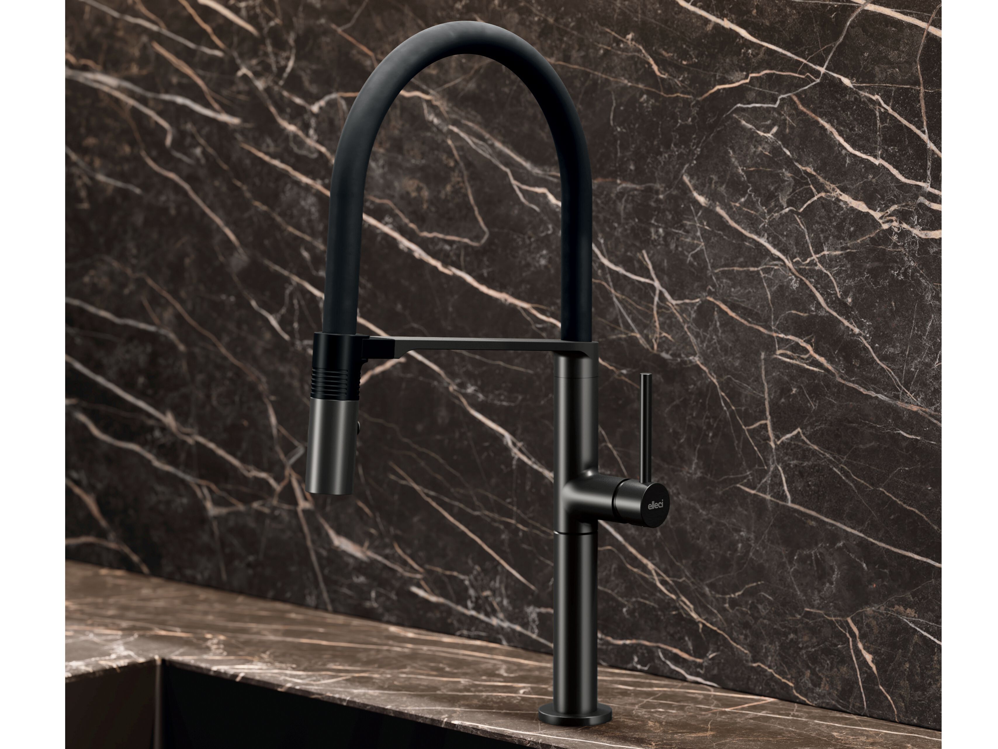 Смеситель для кухни на одно отверстие с ручным душем Elleci Elleci Kitchen ARCH-00107346