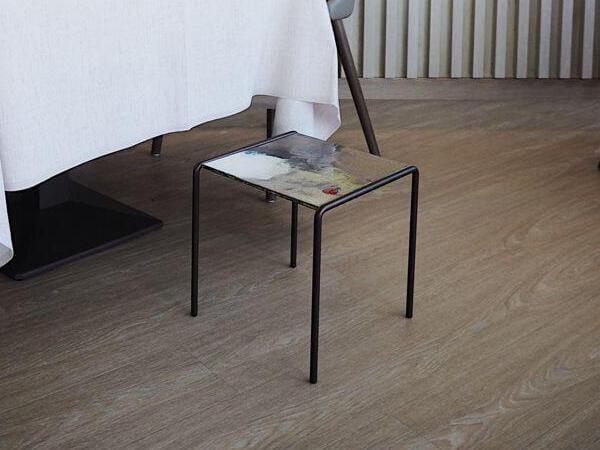 Квадратный журнальный столик из фаянса и нержавеющей стали DOMIZIANI MINI MATI ARCH-00149738