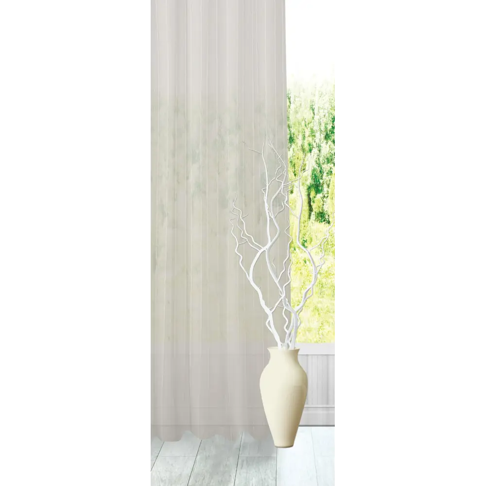 Тюль на ленте Inspire Elena 300x280 см полоски цвет серо-коричневый STLM-2085269 - Вид №6