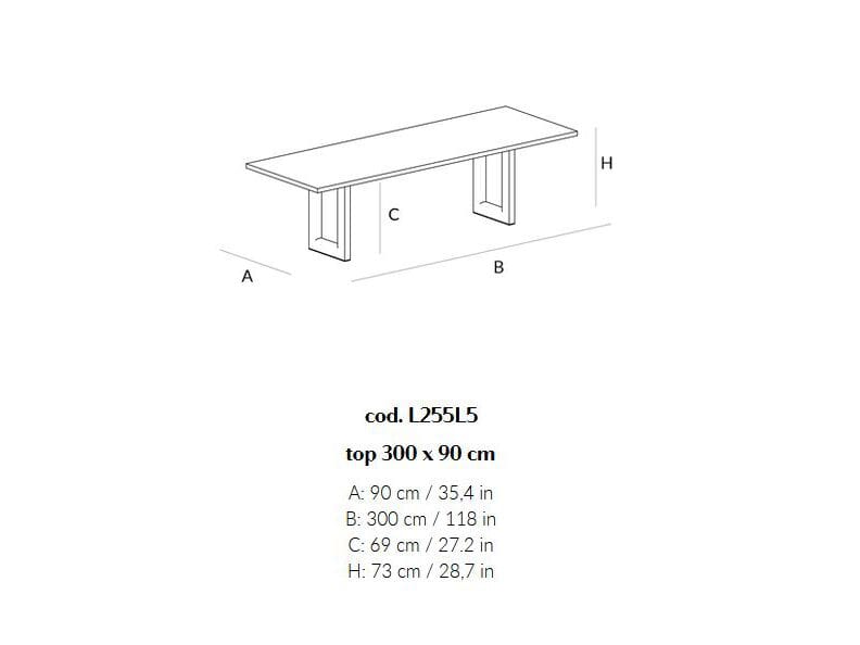 Прямоугольный обеденный стол из массива дерева Lando PALLADINO ARCH-00148444 - Вид №5