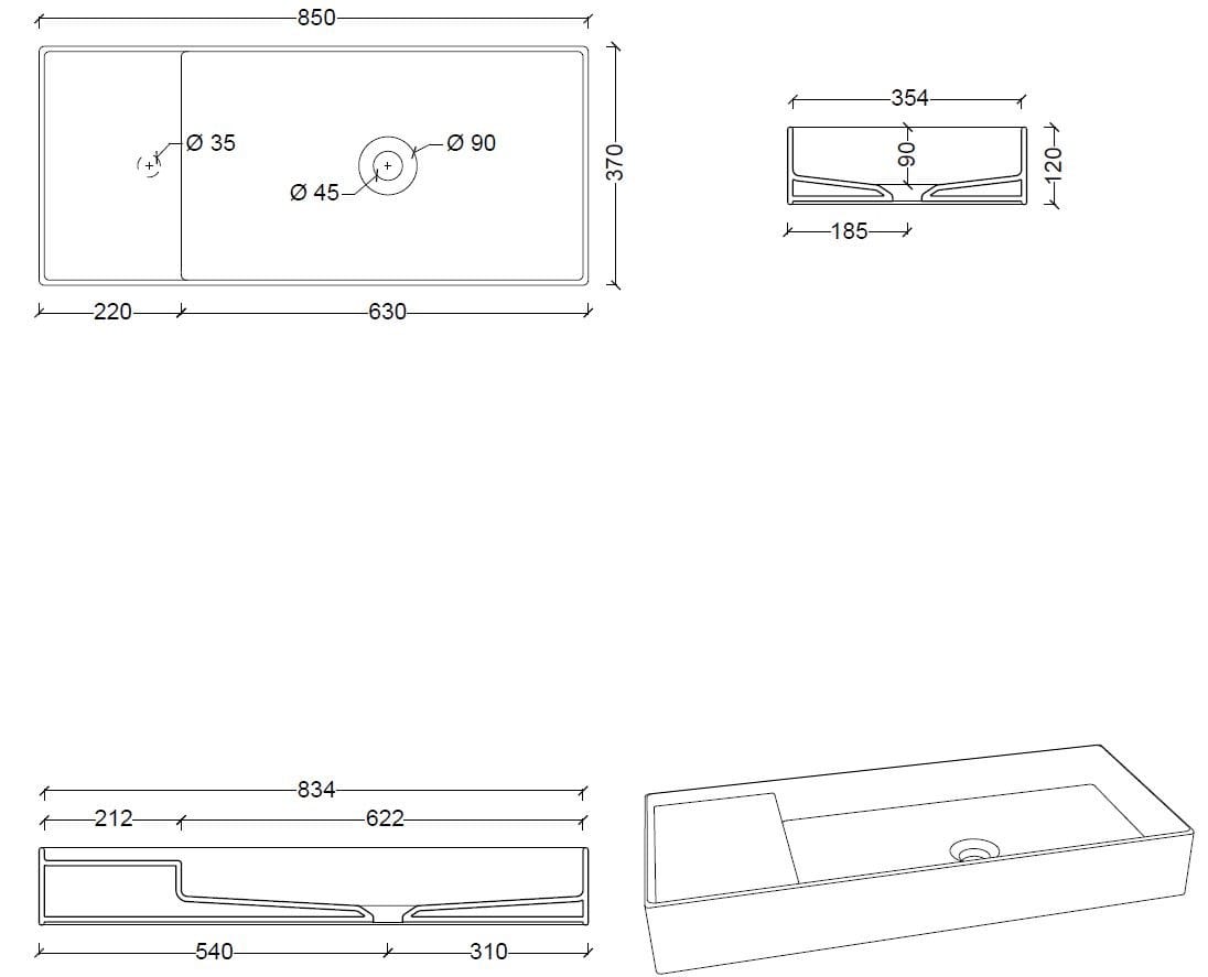 Керамическая прямоугольная столешница Alice Ceramica HIDE ARCH-00126729 - Вид №23