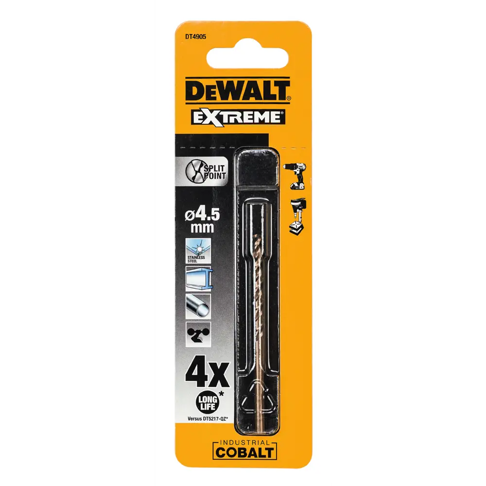 Сверло по металлу Dewalt 4.5х80 мм STLM-2065939 - Вид №1