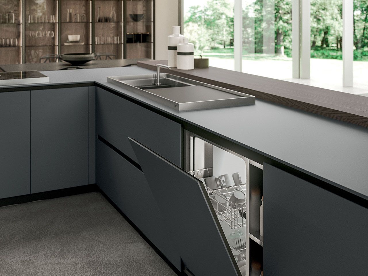 Встроенная кухня с полуостровом Arrital Ak_04 ARCH-00005589 - Вид №1