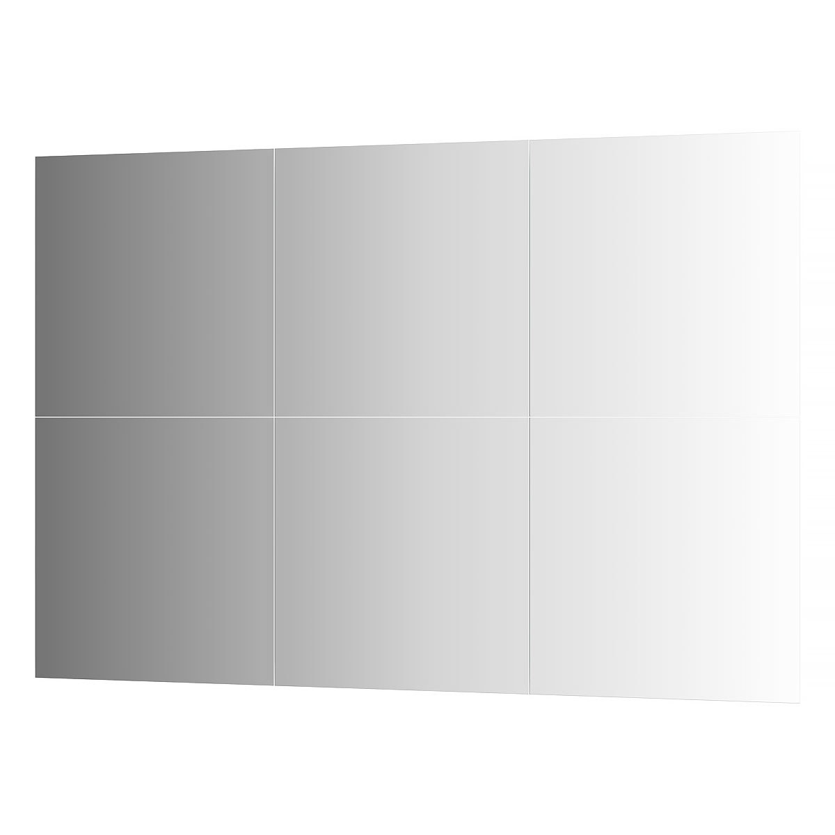 91028952 Зеркальная плитка с фацетом BY 1535, 15 мм - комплект 6 шт квадрат 50х50 см, серебро REFRACTIVE STLM-0448702 EVOFORM