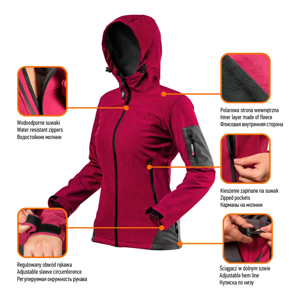 Куртка рабочая женская Neo Softshell цвет бордовый размер L/52 рост 171-174 см 82775364 STLM-2076203 Neò Нет - Вид №13
