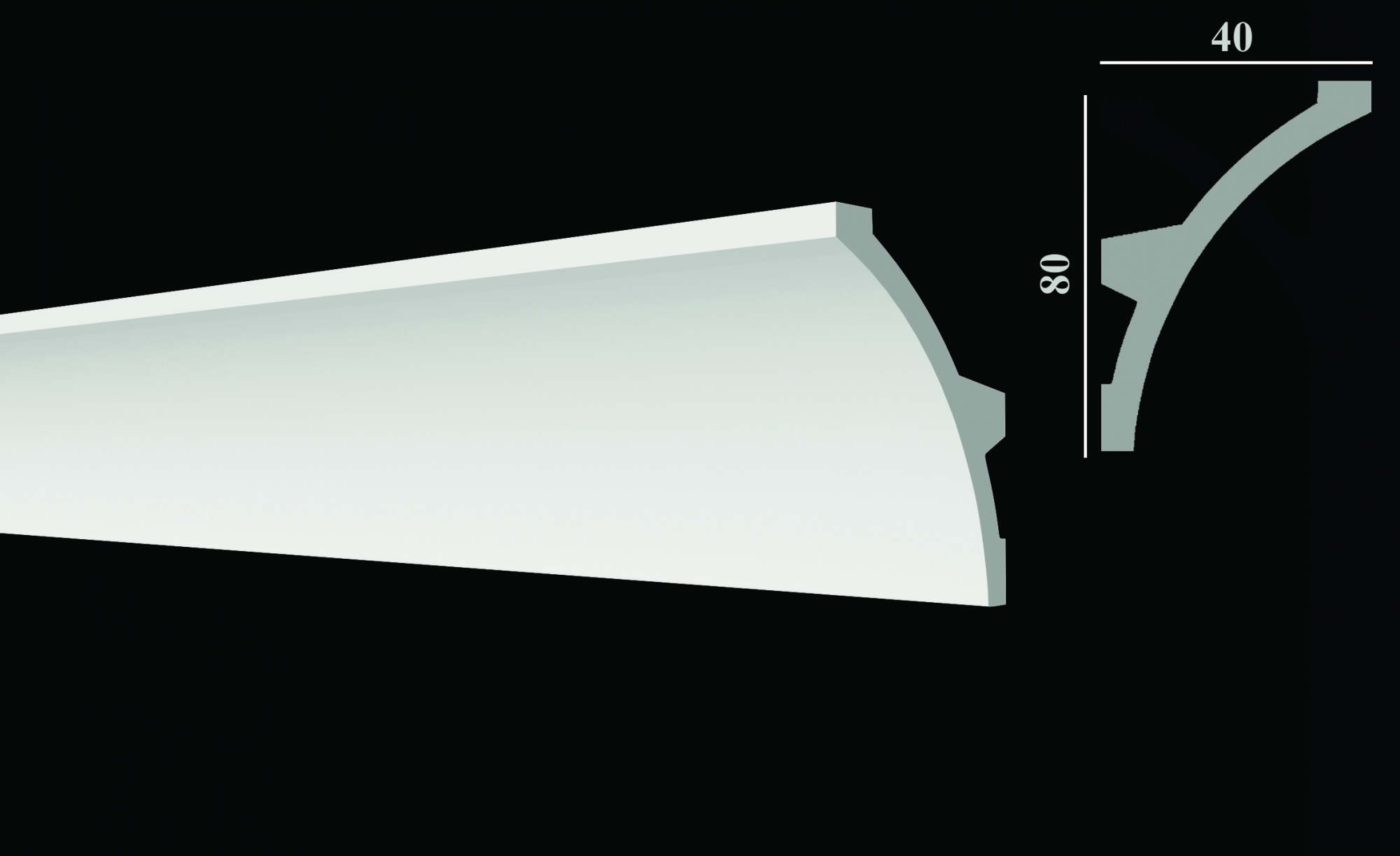 90015693 Плинтус потолочный дюропласт ударопрочный под LED подсветку DD512 белый 4х8х200 см STLM-0086487 DECOR-DIZAYN