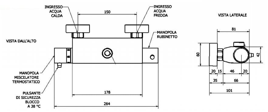 Термостатический наружный смеситель для душа Thermomat Thermo-mix ARCH-00028816 - Вид №2