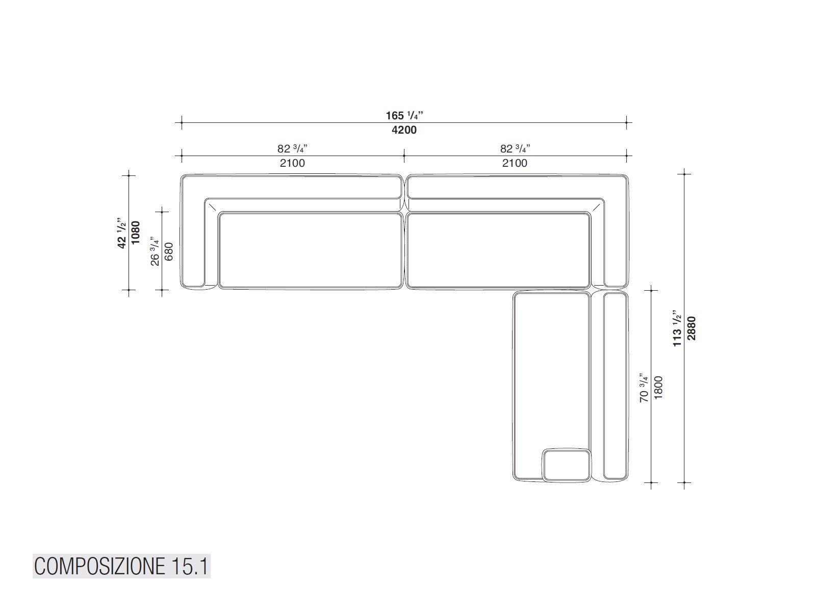 Секционный диван из ткани Lema CLOUD ARCH-00034290 - Вид №33