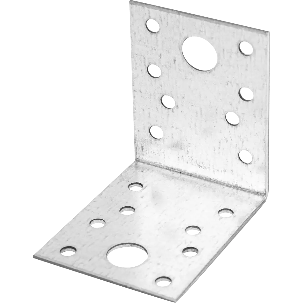 Угол крепежный KU 70x70x55x1.8 оцинкованная сталь цвет серебро КРЕПКО-НАКРЕПКО STLM-2054177