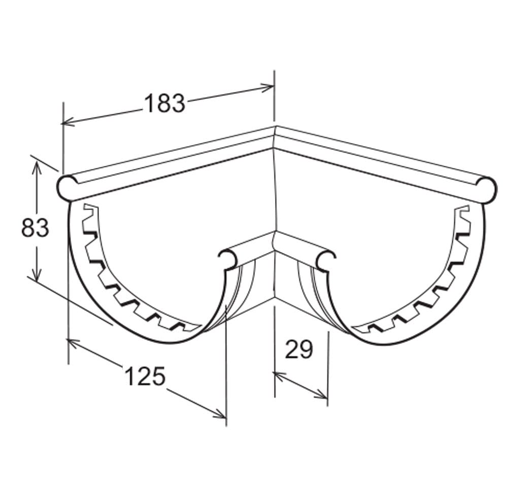 Уникальный угловой желоб 125 First Corporation First Plast ARCH-00108869 - Вид №2