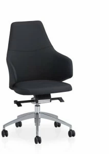 B&T Design Кожаное кресло руководителя с 5 спицами и средней спинкой