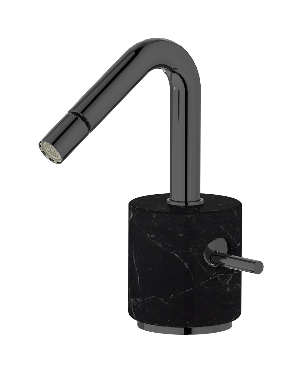 Смеситель для биде на 1 отверстие в комплекте с донным клапаном. WE ARE IB mr220cf_2 Black Chrome Marmo