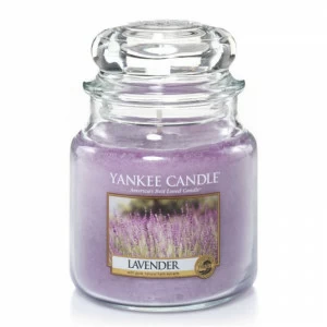 Свеча средняя в стеклянной банке "Лаванда" Lavender 411 гр 65-90 часов YANKEE CANDLE  267980 Фиолетовый