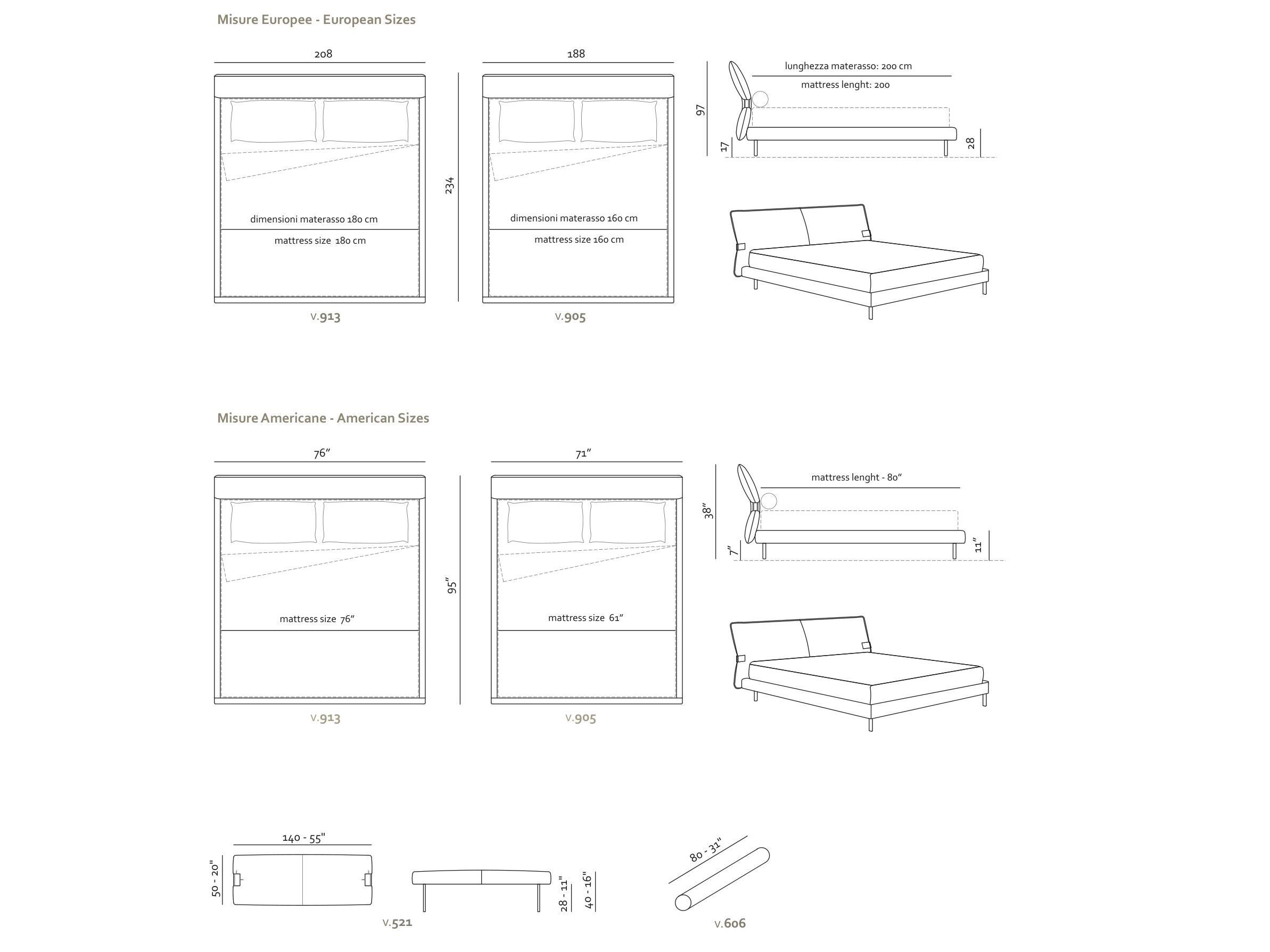 Кожаная двуспальная кровать с мягким изголовьем Max Divani ARCH-00115128 - Вид №9