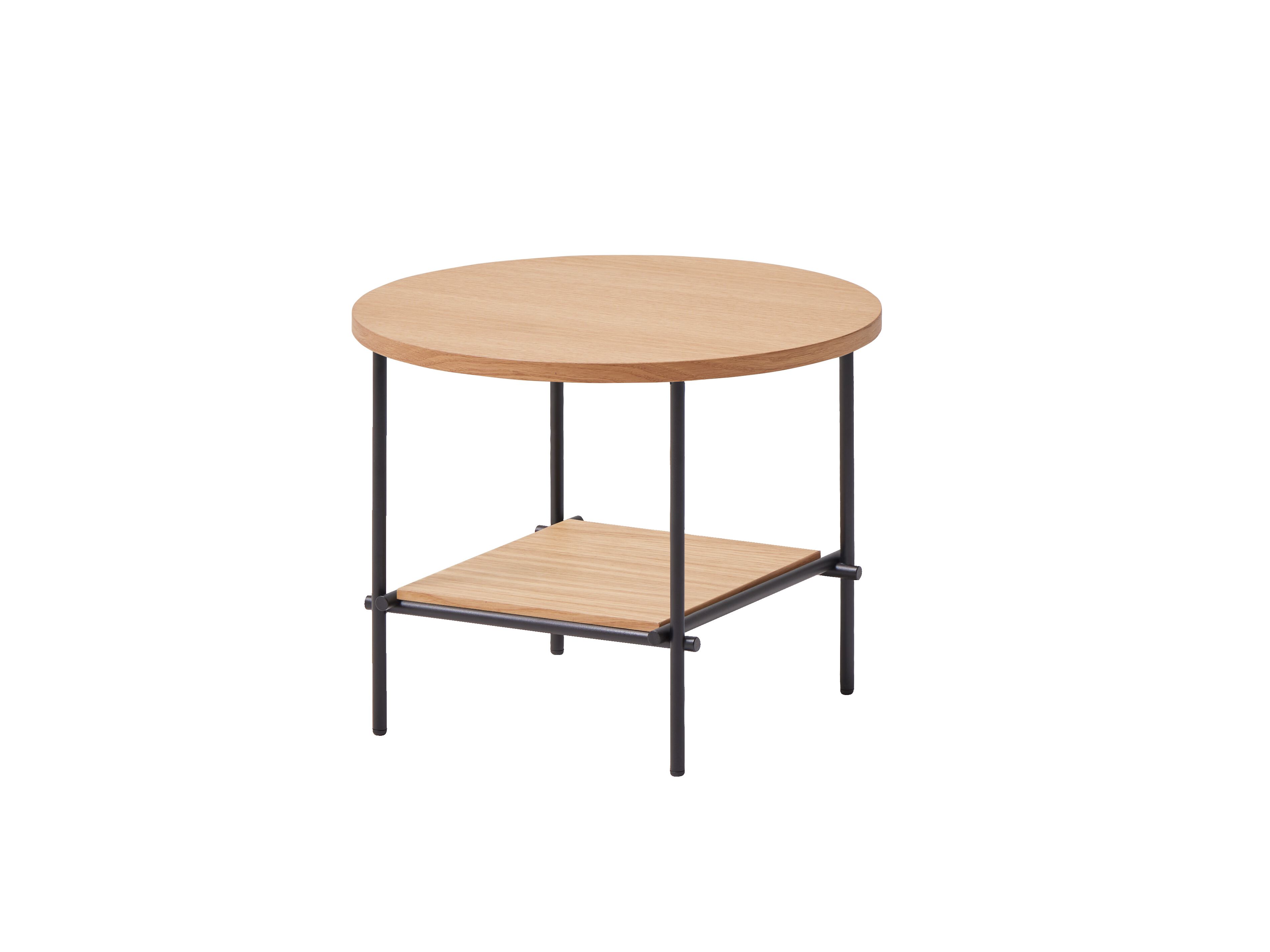 Металлический низкий круглый журнальный столик с деревянной столешницей INCLASS Nuc ARCH-00052041 - Вид №3