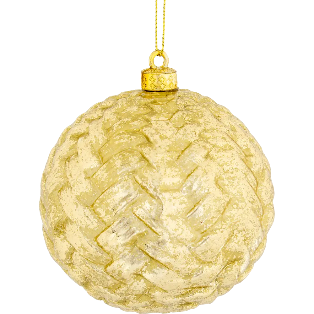 Шар ёлочный, 9.8 см, пластик, цвет золотой Santreyd STLM-2061775 - Вид №1