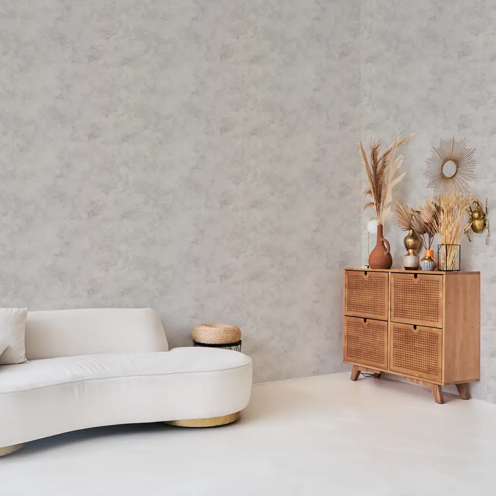 Флизелиновые обои Kreaforta Banff с эффектом штукатурки, серо-серебристые 89431656 STLM-1574757 - Вид №3